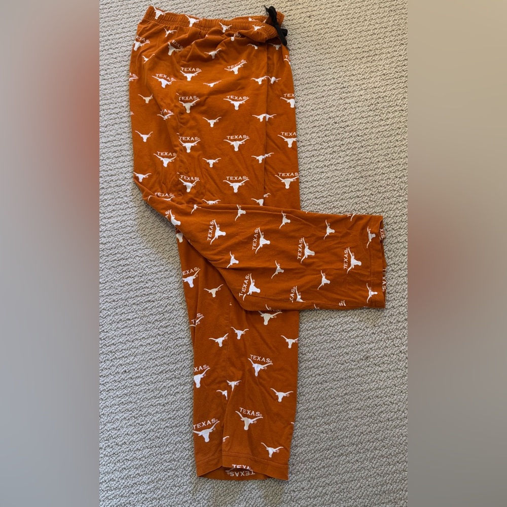 University of Texas at UT-AUSTIN Longhorns Pajama Pants PJs Small Orange White
